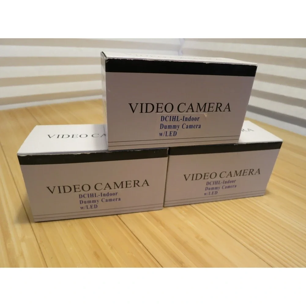 (3 Pack) Fake Dummy Indoor Security Camera Kit with Flashing LED light (White)